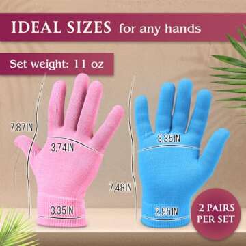 4Pcs Moisturizing Gloves Overnight - Cotton Gloves for Dry Hands Sleeping Moisturizer Gloves Overnig...
