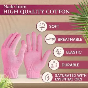 4Pcs Moisturizing Gloves Overnight - Cotton Gloves for Dry Hands Sleeping Moisturizer Gloves Overnight Hand Softening Gloves - Lotion Gloves Overnight for Women Hand Care Cotton Gloves for Women