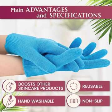 4Pcs Moisturizing Gloves Overnight - Cotton Gloves for Dry Hands Sleeping Moisturizer Gloves Overnight Hand Softening Gloves - Lotion Gloves Overnight for Women Hand Care Cotton Gloves for Women