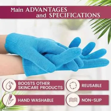 4Pcs Moisturizing Gloves Overnight - Cotton Gloves for Dry Hands Sleeping Moisturizer Gloves Overnight Hand Softening Gloves - Lotion Gloves Overnight for Women Hand Care Cotton Gloves for Women