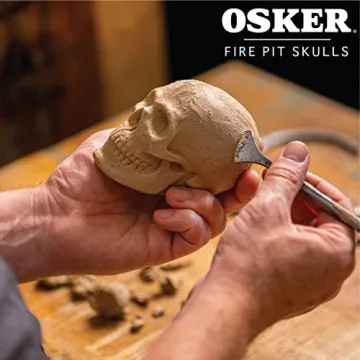 OSKER Mini Fire Pit Skull Logs | Halloween Decor & Fun
