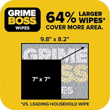 Grime Boss Heavy Duty Wipes 120ct for Hands Tools Cleaning