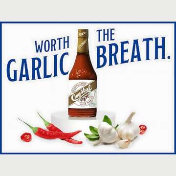 Crystal Louisiana Hot Sauce with Garlic, 12 Ounce