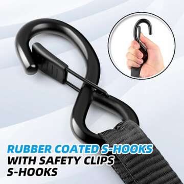 Heavy Duty Ratchet Straps 15 FT with 1800 LB Strength