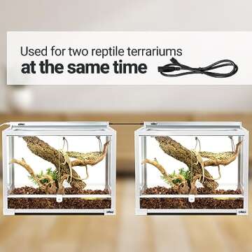 Oiibo T5 UVB Reptile Light Fixture, Connectable UVB Reptile Light Fixture with 2 Pack Desert 10.0 UVB T5 Lamp (24W) Can Use for Large Reptile Tank