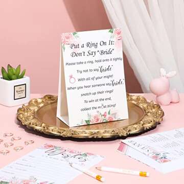 Sosation 331 Pcs Bridal Shower Games with Cards and Rings