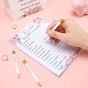 Sosation 331 Pcs Bridal Shower Games with Cards and Rings