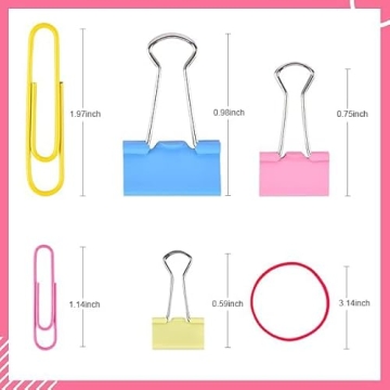 Sopito 300pcs Colorful Paper Clips & Binder Clips Set