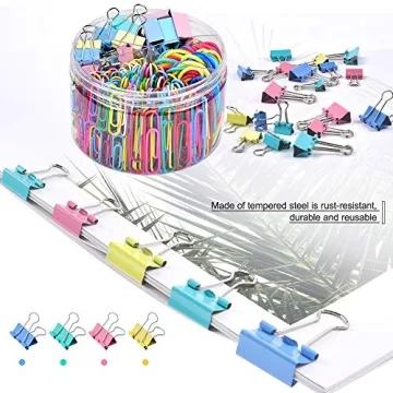 Sopito 300pcs Colorful Paper Clips & Binder Clips Set