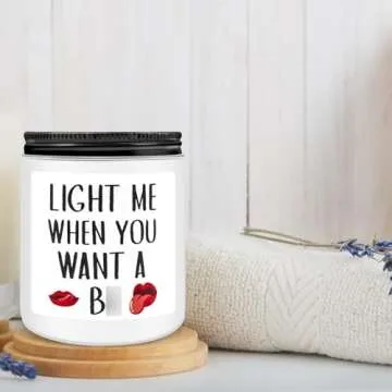 Birthday Gifts for Men, Light Me When You Want A BJ Candle - Funny Gifts for Men, Valentines Day Gifts for Him, Naughty Fathers Day Anniversary Engagement Gifts for Husband,Fiance, Best Friends Gifts