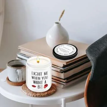 Birthday Gifts for Men, Light Me When You Want A BJ Candle - Funny Gifts for Men, Valentines Day Gifts for Him, Naughty Fathers Day Anniversary Engagement Gifts for Husband,Fiance, Best Friends Gifts