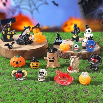 36 Mini Halloween Resin Figures for Festive Decor