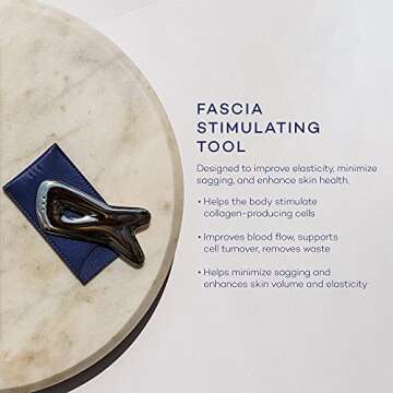 Pause Well Aging Fascia Stimulating Tool – Face and Neck Massager for Skin Tightening and Face Lift – Stainless Steel Fascia Massage Tool for Face Massage – Self Care Face Sculpting Tool, FDA Cleared