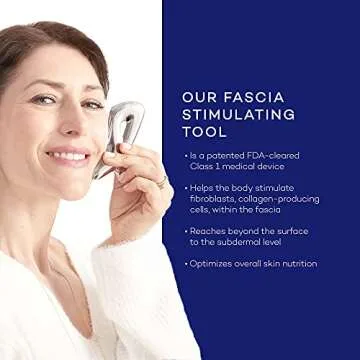 Pause Well Aging Fascia Stimulating Tool – Face and Neck Massager for Skin Tightening and Face Lift – Stainless Steel Fascia Massage Tool for Face Massage – Self Care Face Sculpting Tool, FDA Cleared