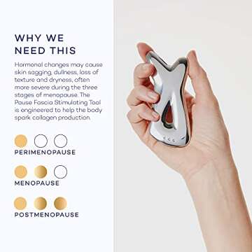 Pause Well Aging Fascia Stimulating Tool – Face and Neck Massager for Skin Tightening and Face Lift – Stainless Steel Fascia Massage Tool for Face Massage – Self Care Face Sculpting Tool, FDA Cleared