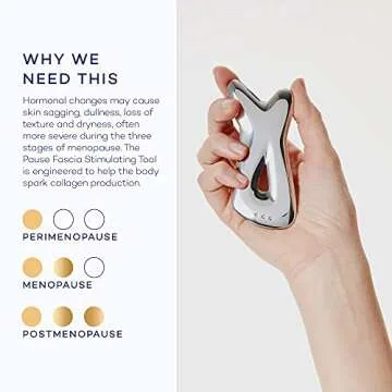 Pause Well Aging Fascia Stimulating Tool – Face and Neck Massager for Skin Tightening and Face Lift – Stainless Steel Fascia Massage Tool for Face Massage – Self Care Face Sculpting Tool, FDA Cleared
