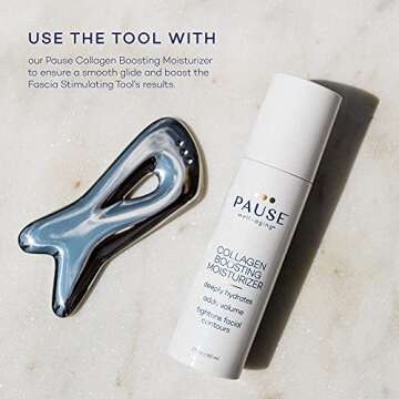 Pause Well Aging Fascia Stimulating Tool – Face and Neck Massager for Skin Tightening and Face Lift – Stainless Steel Fascia Massage Tool for Face Massage – Self Care Face Sculpting Tool, FDA Cleared