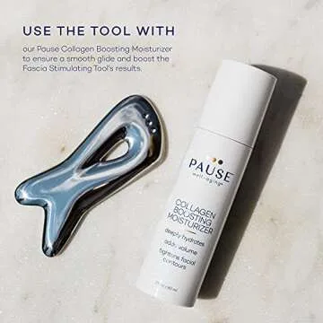 Pause Well Aging Fascia Stimulating Tool – Face and Neck Massager for Skin Tightening and Face Lift – Stainless Steel Fascia Massage Tool for Face Massage – Self Care Face Sculpting Tool, FDA Cleared