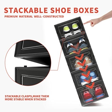 MELDEVO Stackable Shoe Storage Bins for Optimal Organization