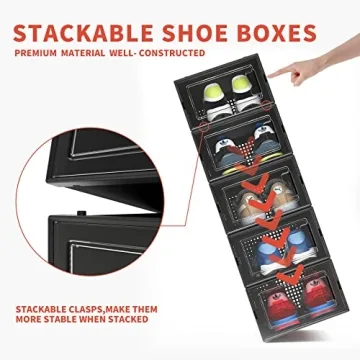 MELDEVO Stackable Shoe Storage Bins for Optimal Organization