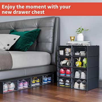 MELDEVO Stackable Shoe Storage Bins for Optimal Organization