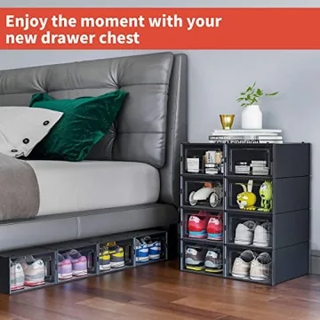 MELDEVO Stackable Shoe Storage Bins for Optimal Organization