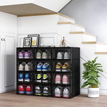 MELDEVO Stackable Shoe Storage Bins for Optimal Organization