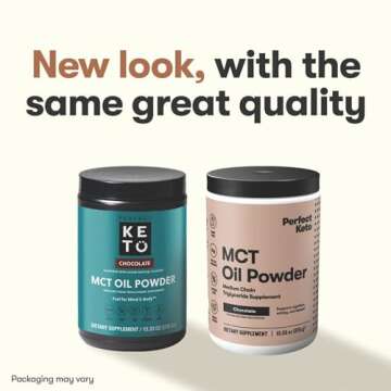 Perfect Keto 7g MCT Oil Powder, Medium Chain Triglycerides Supplement, Non Dairy Coffee Creamer for Keto Diet, Ketogenic MCT Oil Mix for Coffee, Smoothie, Protein Shakes, Chocolate, 30 Servings