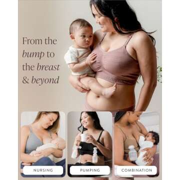 Kindred Bravely Sublime Pumping Bra Hands Free | Nursing and Pumping in One | Wearable Breast Pump B...