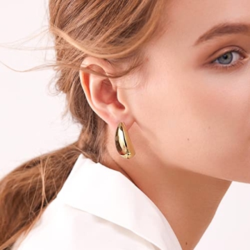Gold Chunky Teardrop Earrings for Women Amazing Style