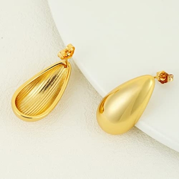 Gold Chunky Teardrop Earrings for Women Amazing Style