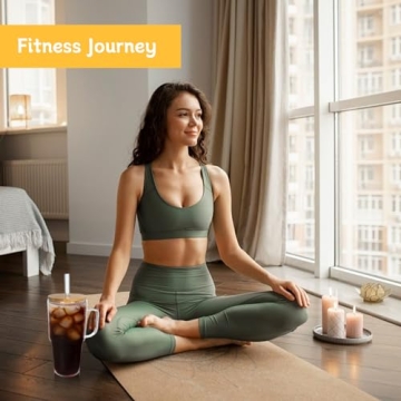 ANOTION 40 Oz Glass Tumbler with Lid & Straw for Drinks