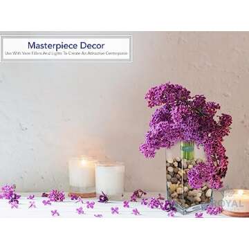 Royal Imports Flower Glass Vase Decorative Centerpiece for Home or Wedding - Tall Rectangle Shape, 10" Tall, 5"x5" Opening