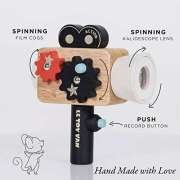 Le Toy Van - Educational Wooden Toy Hollywood Film Camera | Kids Pretend Role Play Toy - Suitable Fo...
