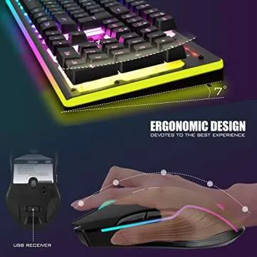 RedThunder K10 Wireless Gaming Keyboard and Mouse Combo