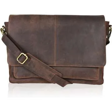 Real Leather Messenger Bag - Stylish Briefcase For All