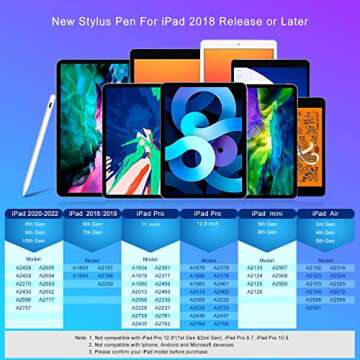 Stylus Pen for Apple iPad Pencil, iPad Pen Stylus with Palm Rejection Compatible with 2018-2023 Appl...