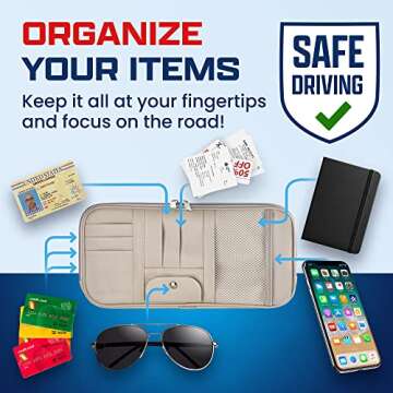 Fancy Mobility Car Visor Organizer for Safe and Neat Driving