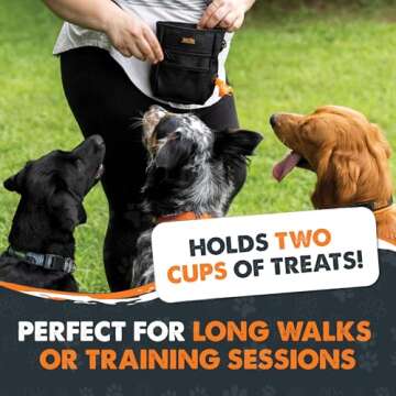 Mighty Paw Dog Treat Pouch | No Spill Magenetic Clasp - Hands-Free Pouches for Training - Pets Training Treat Pouches for Dog Walks - Pet Bags Pouch - Built in Poop Bag Holder