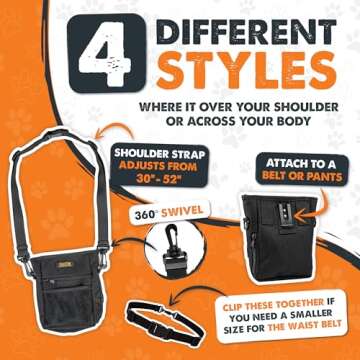 Mighty Paw Dog Treat Pouch | No Spill Magenetic Clasp - Hands-Free Pouches for Training - Pets Training Treat Pouches for Dog Walks - Pet Bags Pouch - Built in Poop Bag Holder