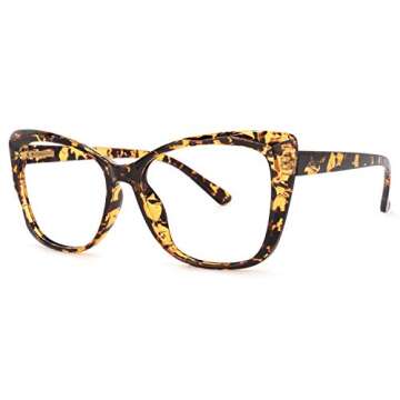 Zeelool Stylish TR90 Oversized Cat Eye Blue Light Blocking Glasses for Women Becky OT921139-01 Tortoise