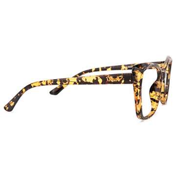 Zeelool Stylish TR90 Oversized Cat Eye Blue Light Blocking Glasses for Women Becky OT921139-01 Tortoise