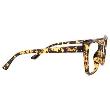 Zeelool Stylish TR90 Oversized Cat Eye Blue Light Blocking Glasses for Women Becky OT921139-01 Tortoise