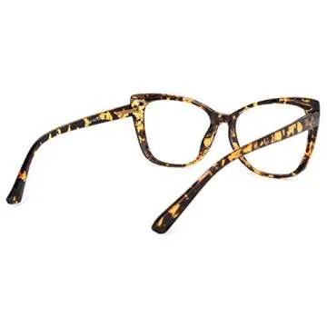 Zeelool Stylish TR90 Oversized Cat Eye Blue Light Blocking Glasses for Women Becky OT921139-01 Tortoise