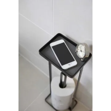 Yamazaki Toilet Paper Holder with Tray | Elegant Steel Design