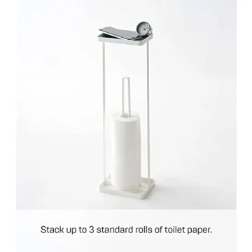 Yamazaki Toilet Paper Holder with Tray | Elegant Steel Design