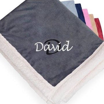 Luxurious Personalized Sherpa Throw Blanket - Customizable Soft Cozy Comfort