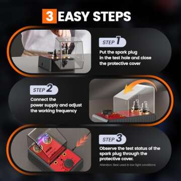 ANCEL SP02 Spark Plug Tester Automotive Engine Ignition Coil Tester Dual Holes 0 to 6000RPM Adjustable Working Frequency Car Spark Plug Gap Tool