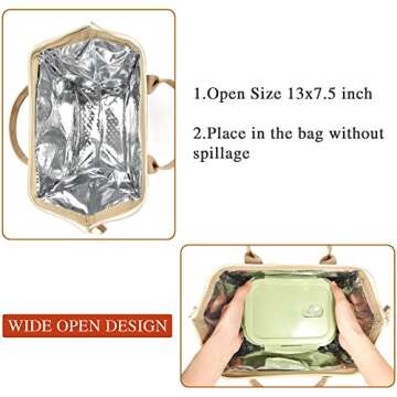 UTOTEBAG Initial Lunch Bag Women, Preppy Teen Girls Lunch Box Adult Cooler Lunchbox Container for Work Picnic, Personalized Mother's Day Gifts for Mom Girlfriend Daughter Grand daughter, Letter A