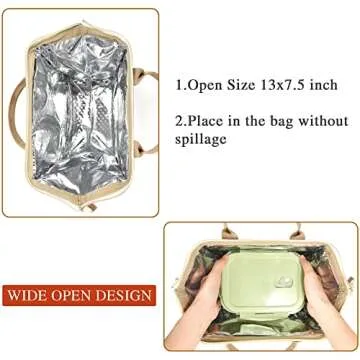 UTOTEBAG Initial Lunch Bag Women, Preppy Teen Girls Lunch Box Adult Cooler Lunchbox Container for Work Picnic, Personalized Mother's Day Gifts for Mom Girlfriend Daughter Grand daughter, Letter A